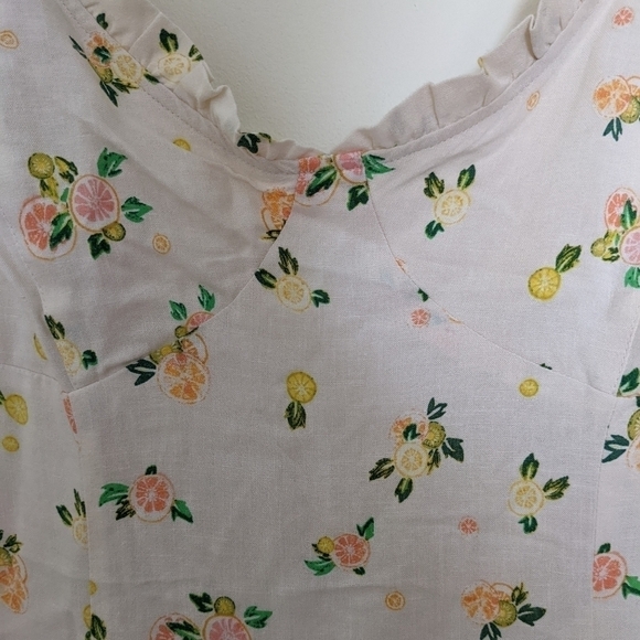 FREE PEOPLE like a lady citrus floral printed mini dress large - Picture 9 of 14